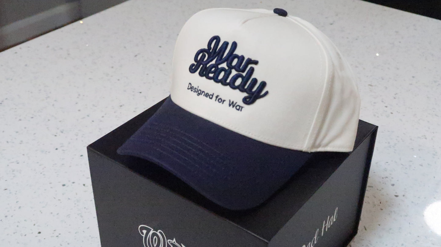 Navy Blue & Cream Dad Hat