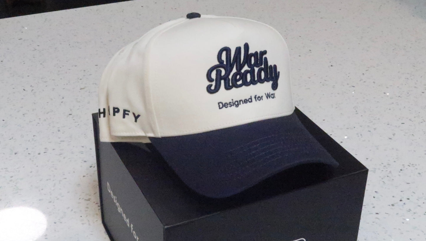 Navy Blue & Cream Dad Hat