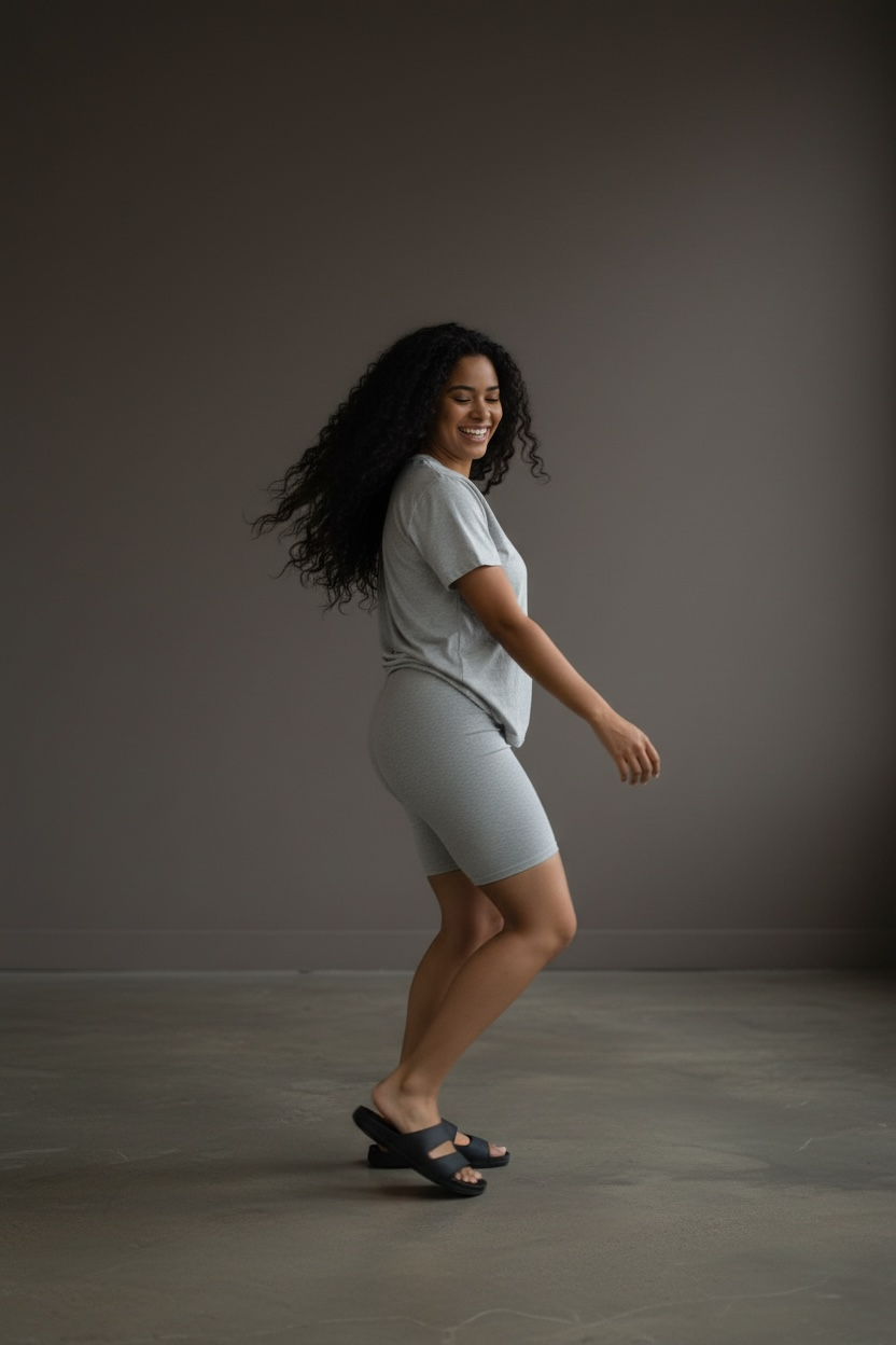 Top & Bottom Solid Colors Biker Shorts Set