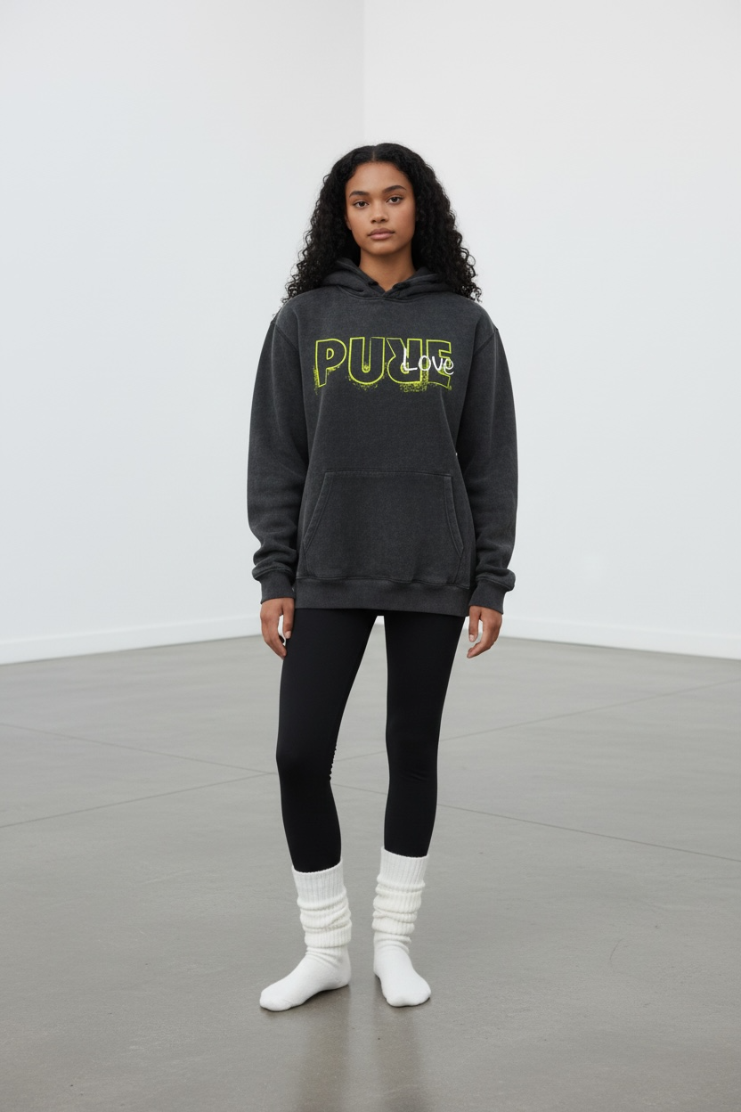 Women’s Pure Love Charcoal Hoodie